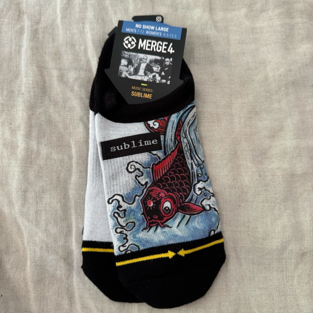 Sublime Merge 4 no show socks bad fish Japanese tattoo koi fish socks